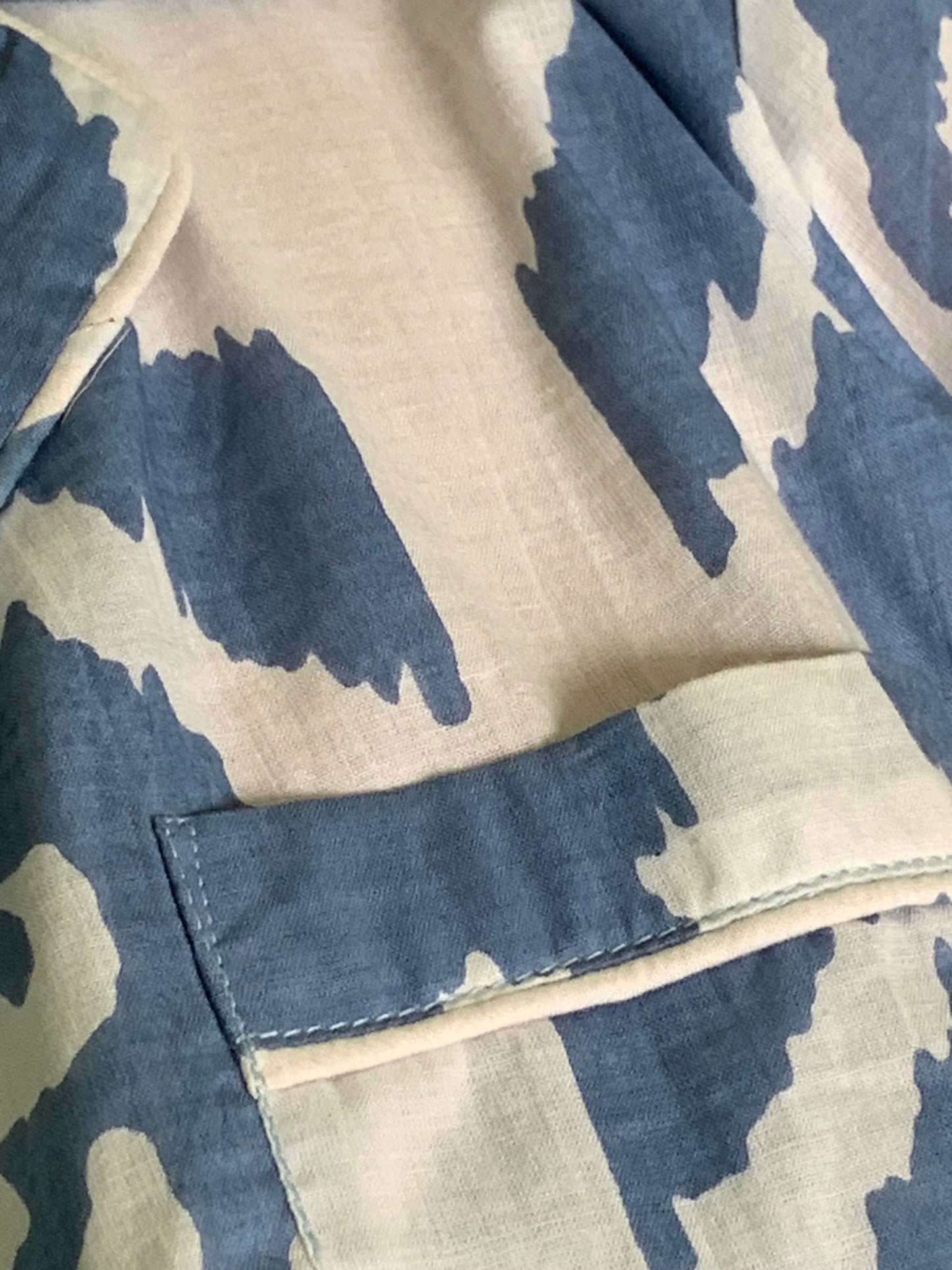 Ikat Pyjama Set - Blue & White