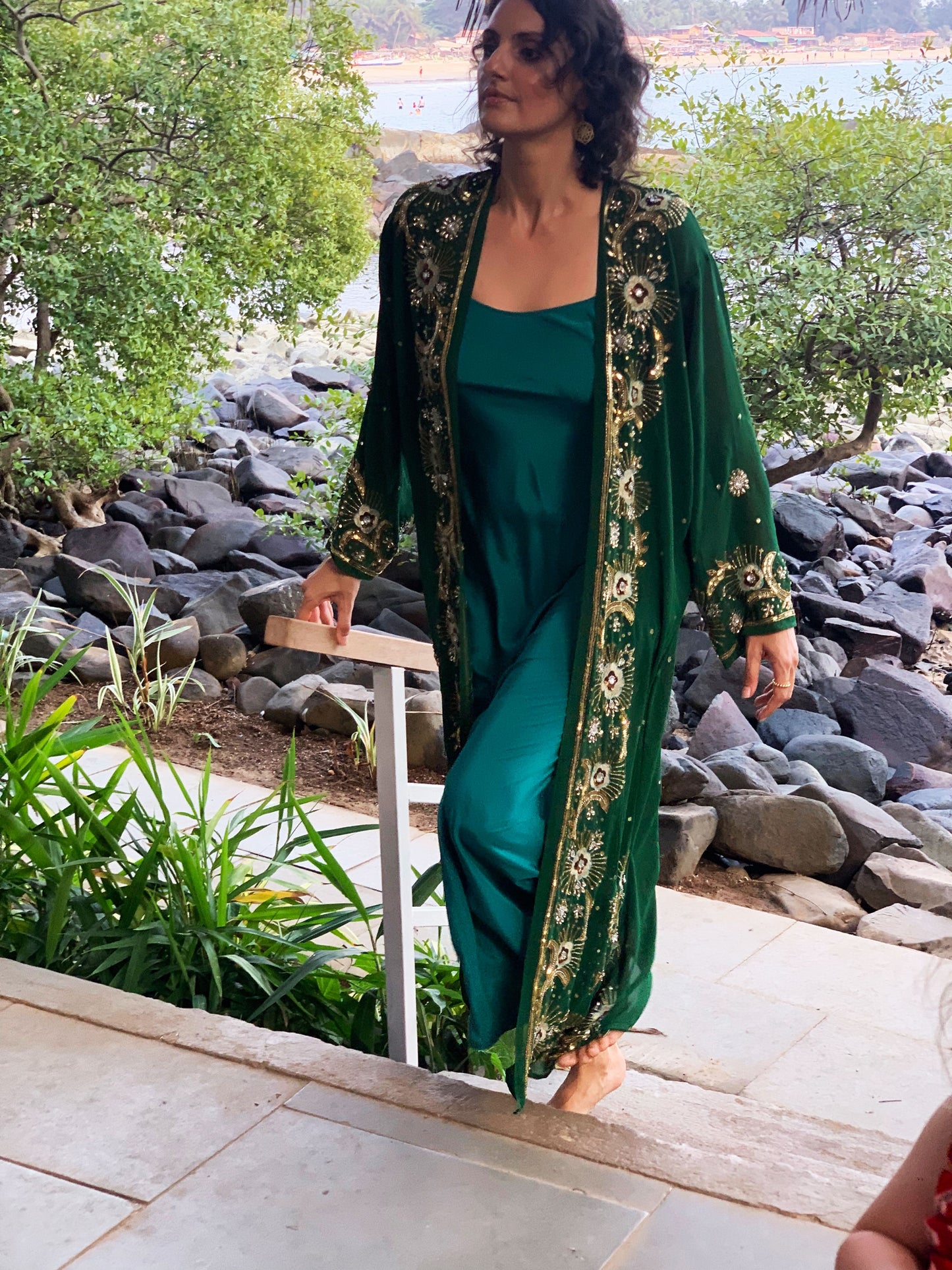 Silk Slip Dress – Teal
