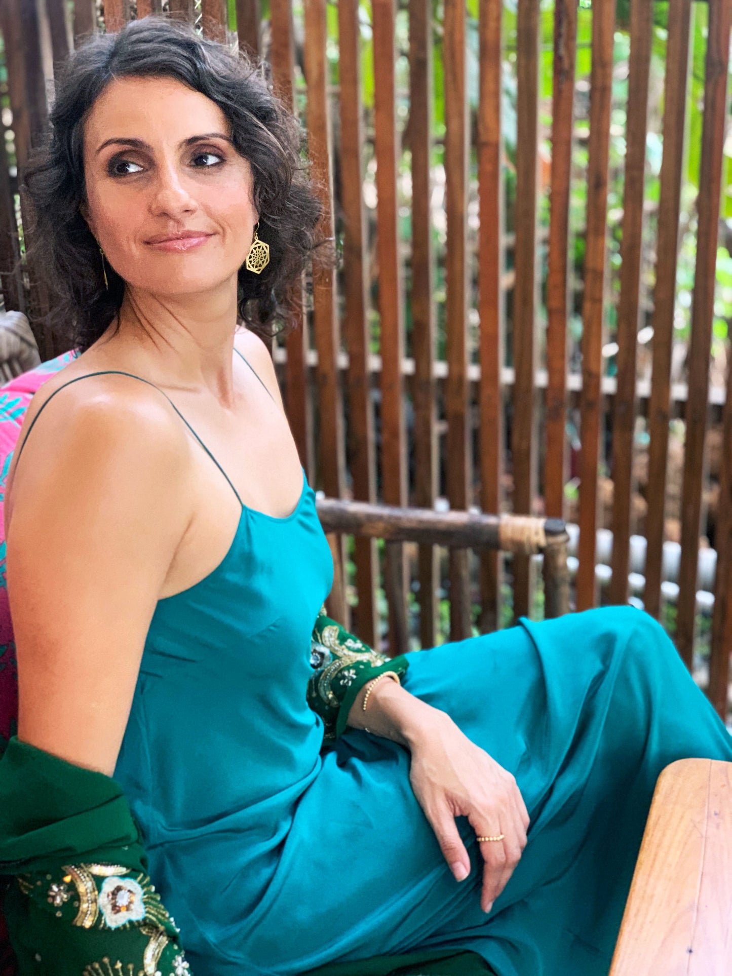 Silk Slip Dress – Teal